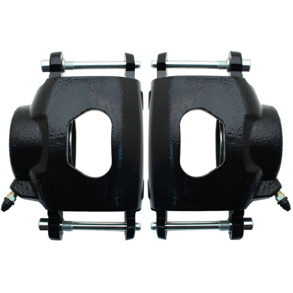 GM Black Powder Coated Single Piston Front Conversion Calipers Pair
