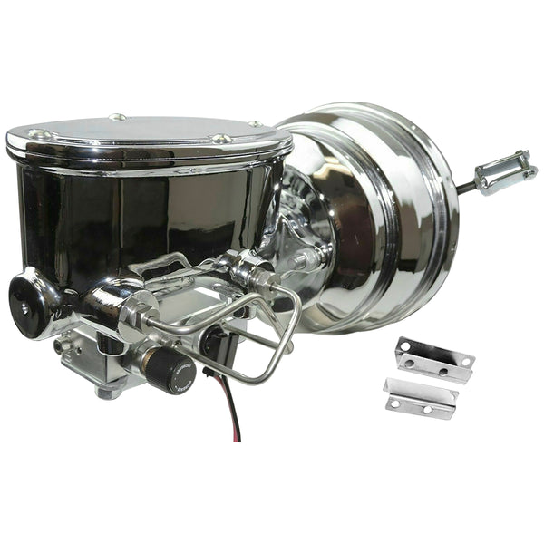 1955-64 Chevrolet Car (All Models) Disc Brake Conversion Chrome Upper Booster Kit  8" dual Diaphragm Booster
