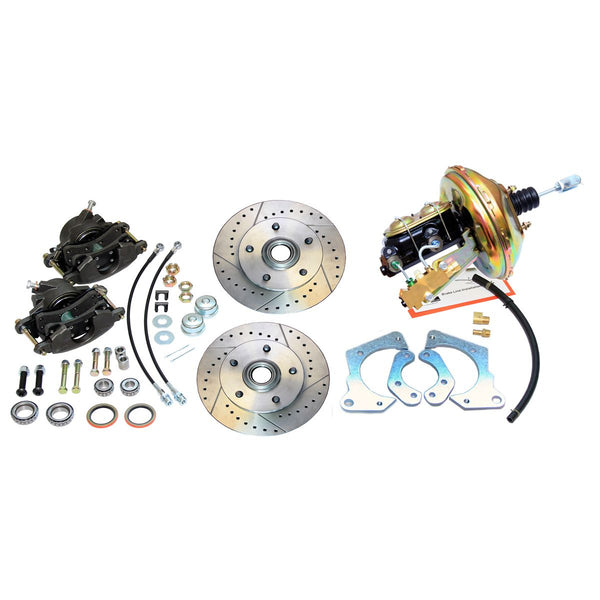 1967-68 Chevrolet (All Car Models) Cross-Drilled & Slotted Rotor Power Disc Brake Conversion Kit