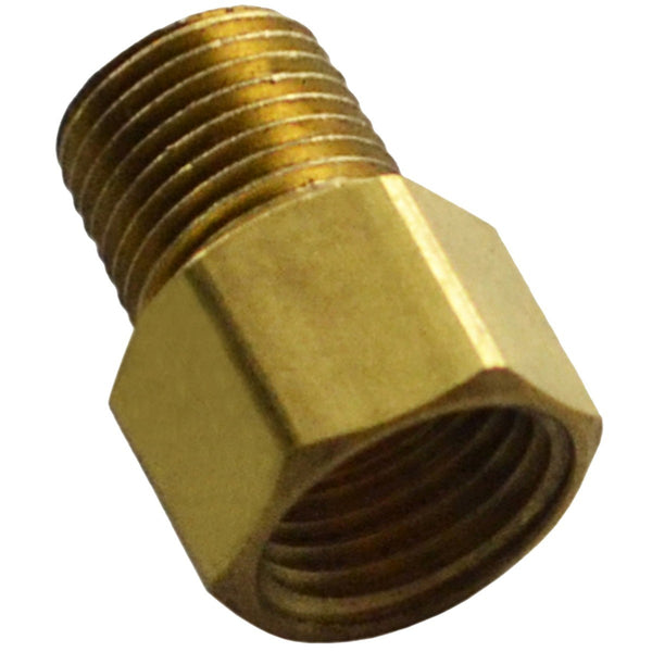 Brass Adapter Male 1/8" Pipe To Female 7/16-24 Inverted Flare