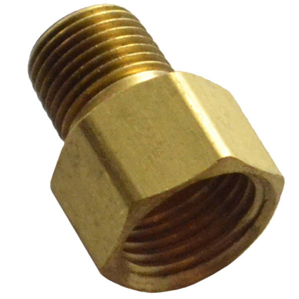 Brass Adapter Male 1/8" Pipe To Female 1/2"-20 Inverted Flare