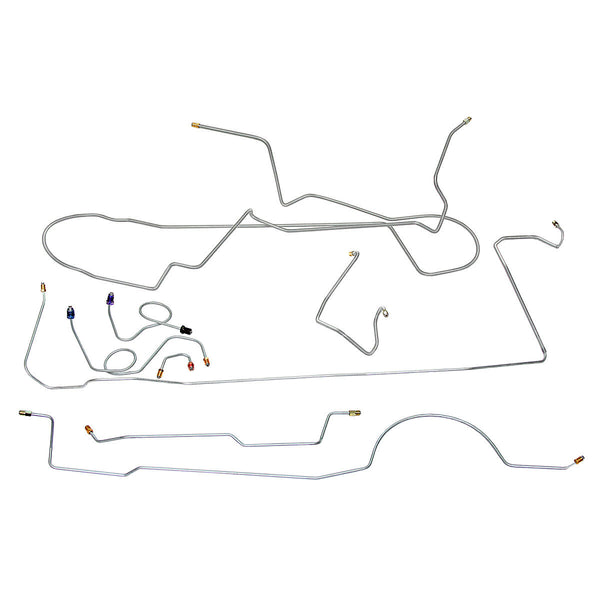 1970 American Motors Javelin Manual Disc Brake Line Kit 11pc, OE Steel