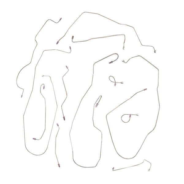 1967 Austin Healey Brake Line Kit 12pc, OE Steel