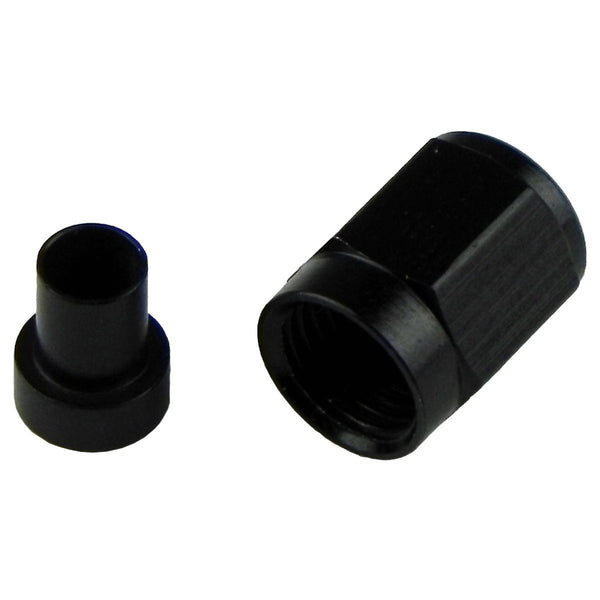-3AN Female Nut & Sleeve Black Aluminum 1pc