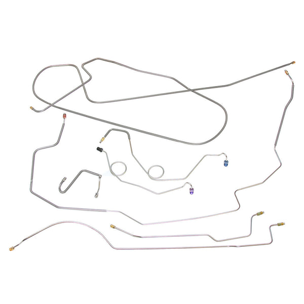 1968-70 American Motors Rebel/Machine Power Drum Brake Line Kit 8pc, OE Steel