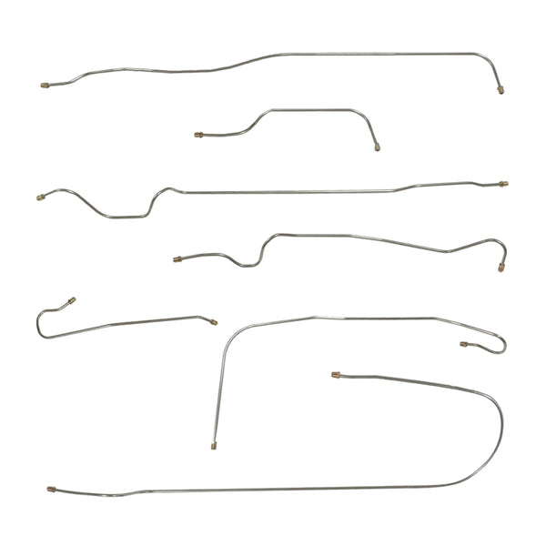 1966-68 Alfa Romeo Spider Duetto Power Brake Line Kit 8pc, OE Steel (A-9)