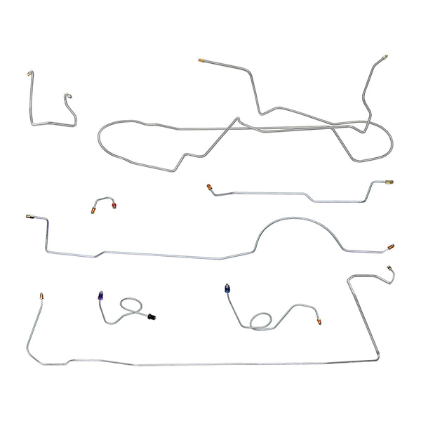 1968-69 American Motors AMX Manual Disc Brake Line Kit 11pc, OE Steel
