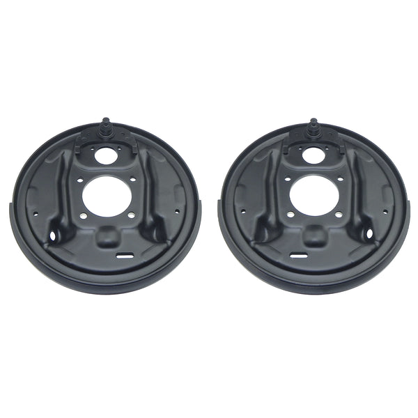 1964-81 GM Rear 9-1/2" Drum Brake Backing Plates, Pair, with Splash Shields