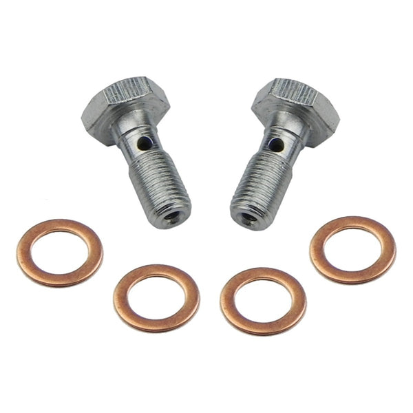 Banjo Bolt Early Ford, 1980-89 Jeep 3/8"-24 Pair With 4 Washers