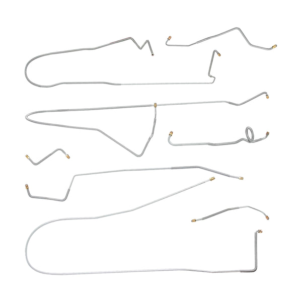 1962-63 Buick Electra/225 126.0" WB Power Drum Brake Line Kit 6pc, OE Steel