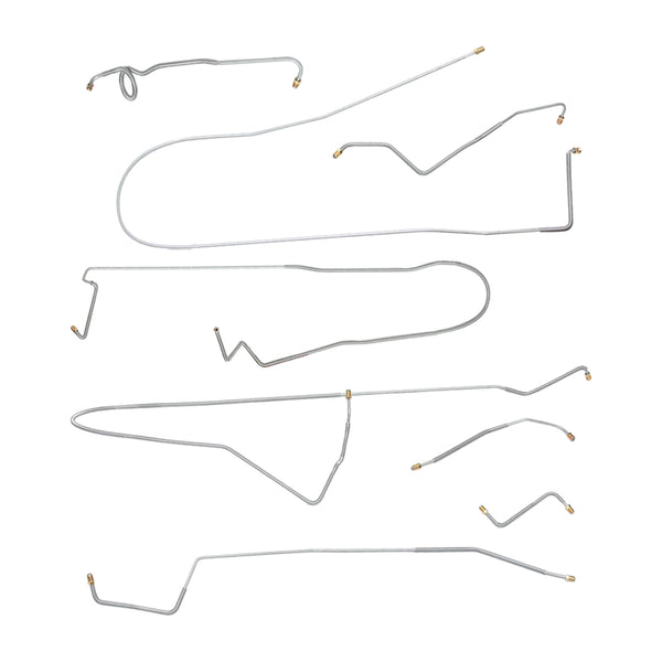 1964 Buick Electra 126.0" WB Power Drum Complete Brake Line Kit 6pc, OE Steel