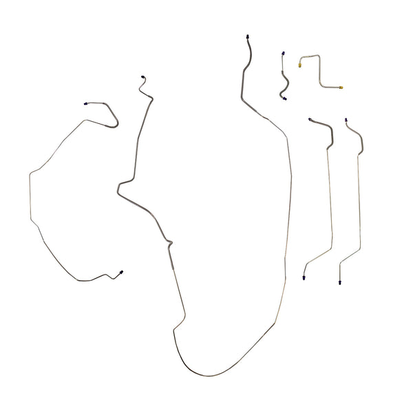 1965 Buick Electra/Wildcat 126.0" WB Power Drum Brake Line Kit 6pc, OE Steel