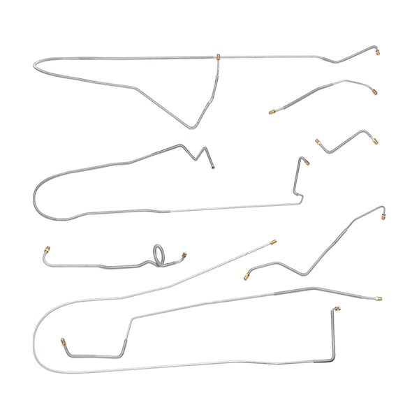 1966 Buick Electra/Wildcat 126.0" WB Power Drum Brake Line Kit 6pc, OE Steel