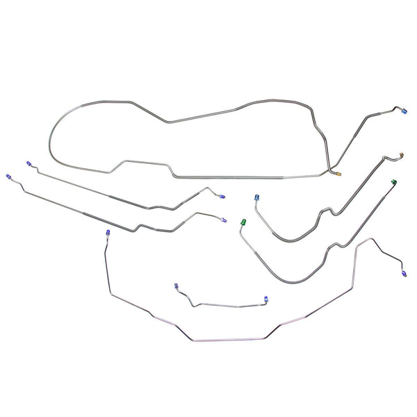 1968 Buick Electra/Wildcat 126.0" WB Power Drum Brake Line Kit 7pc, OE Steel