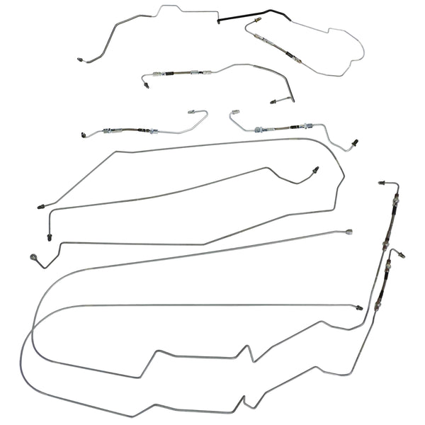 2000-05 Buick Century Front Disc w/ABS Complete Brake Line Kit (w/Flex) 11pc, OE Steel