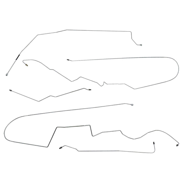2000-05 Buick Century Rear Disc w/ ABS Mid-Chassis Brake Line Kit (w/o Flex), 5pc, OE Steel