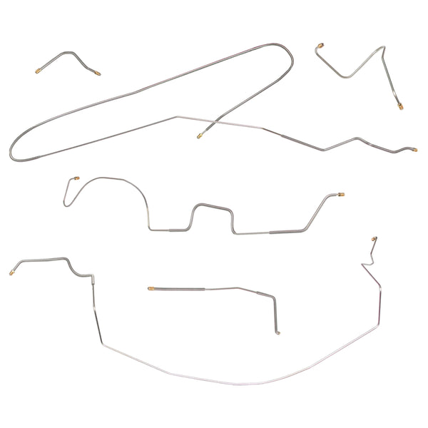 1961 Buick Special/Skylark Manual Drum Brake Line Kit 6pc, OE Steel