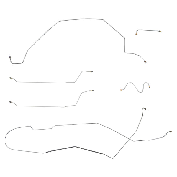1964 Buick Special/Skylark Hardtop Manual Drum Brake Line Kit 6pc, OE Steel