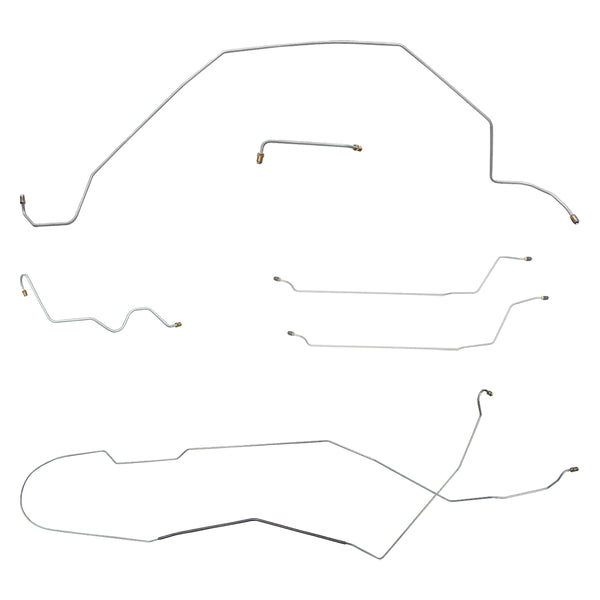 1964 Buick Special/Skylark Hardtop Power Drum Brake Line Kit 6pc, OE Steel