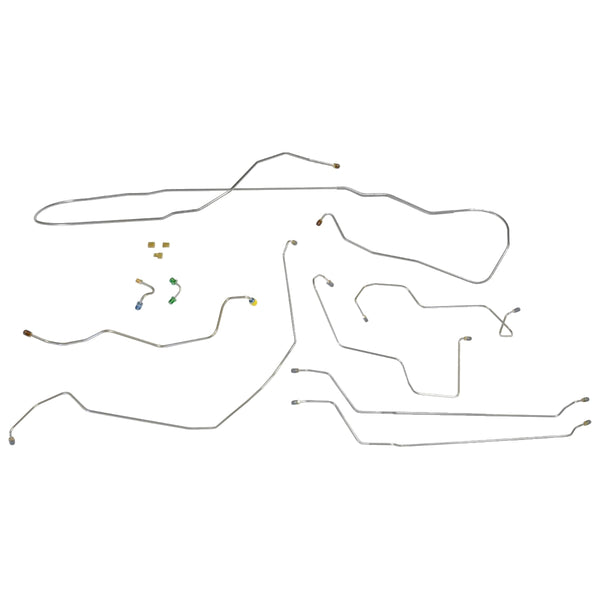 1965 Buick Skylark GS Convertible Valve At Master Power Disc Conversion Brake Line Kit 9pc, OE Steel