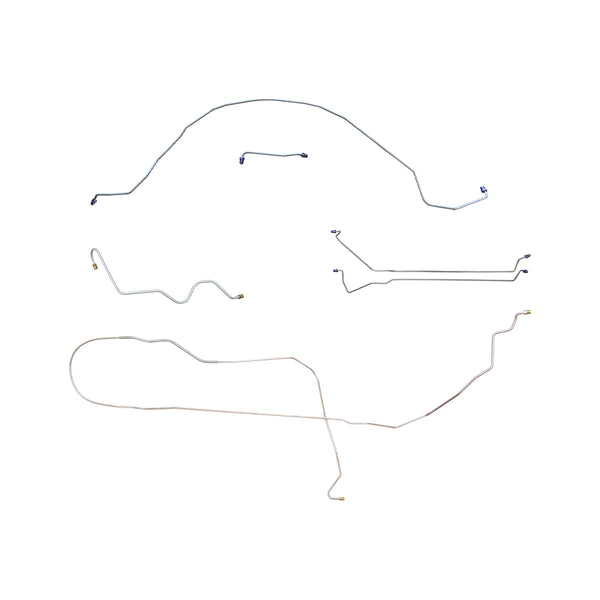 1966 Buick Skylark Gran Sport Convertible w/1/4" F to R Power Drum Brake Line Kit 6pc, OE Steel