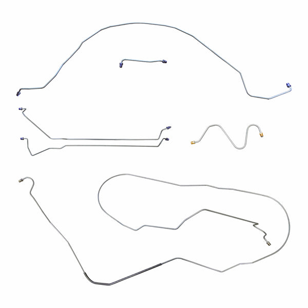 1966 Buick Special/Skylark Convertible (Non-GS) w/1/4" F to R Manual Drum Brake Line Kit 6pc, OE Steel