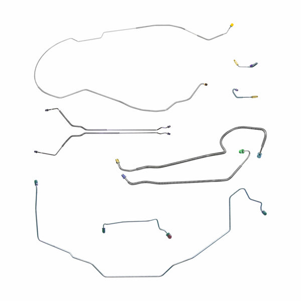 1970 Buick Special/Skylark/GS Hardtop Manual Drum Brake Line Kit w/Wheel Lines 7pc, OE Steel