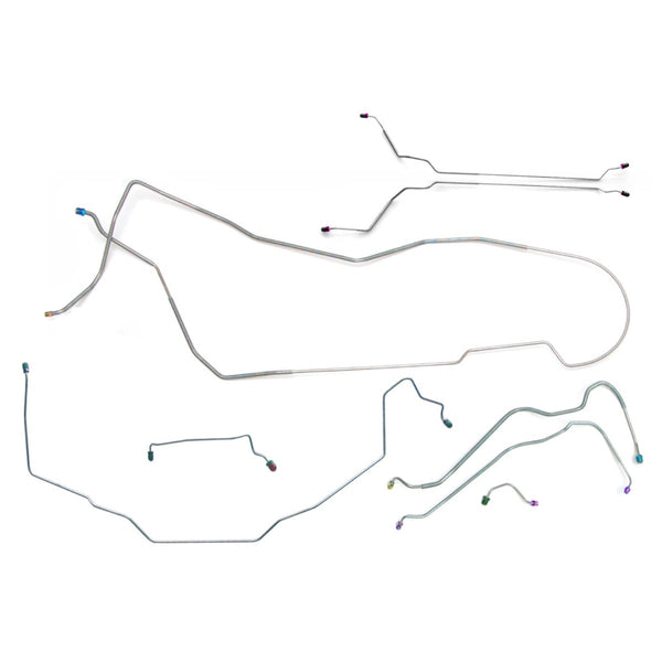 1970 Buick Skylark GS Hardtop Power Disc Complete Brake Line Kit 8pc, OE Steel