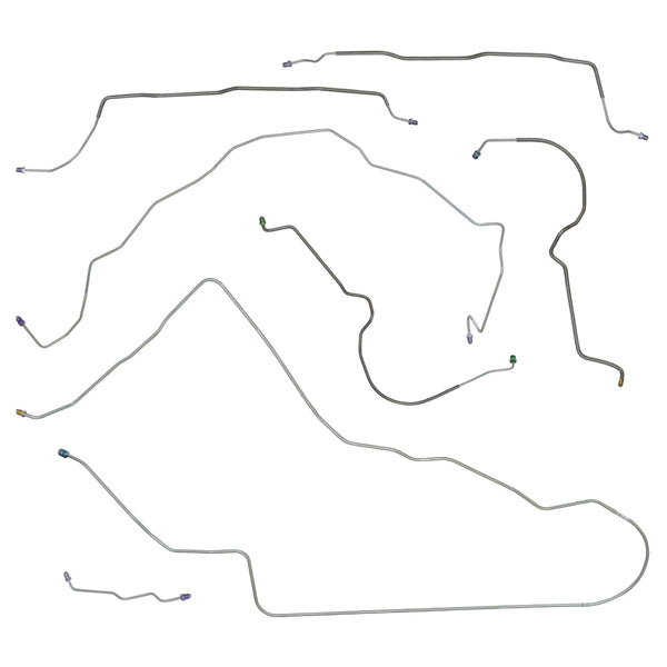 1976-77 Buick Century/Regal/GS Power Disc Complete Brake Line Kit 7pc, OE Steel