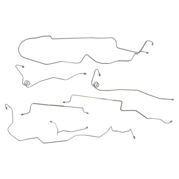 1981-87 Buick Grand National T-Type (Turbo V6 Only) Power Disc Brake Line Kit 7pc, OE Steel
