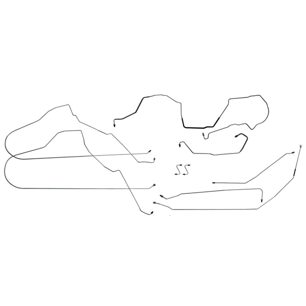 1997-99 Buick Century Front Disc/Rear Drum Complete Brake Line Kit (w/o Flex) 9pc, OE Steel