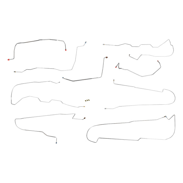 2006-11 Cadillac DTS Buick Lucerne 3.8L V6 4.6L V8 Complete Brake Line Kit, 9pc, OE Steel