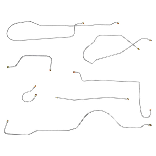 1961 Buick LeSabre/Invicta 123.0" WB Manual Drum Brake Line Kit 7pc, OE Steel