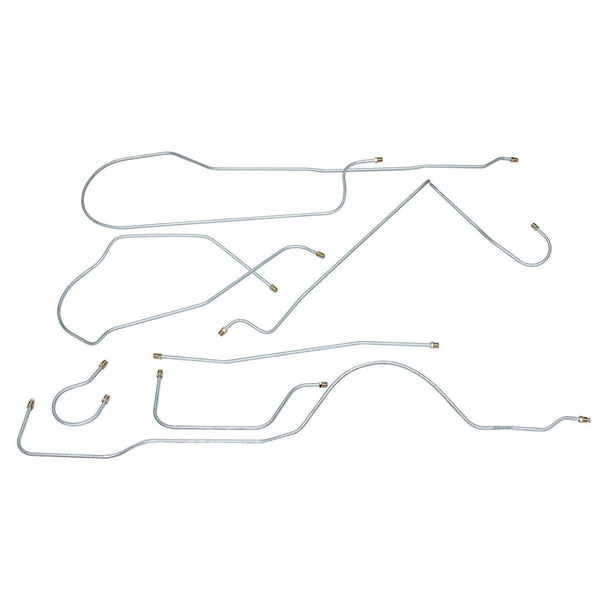 1964 Buick LeSabre/Wildcat 123.0" WB Power Drum Brake Line Kit 6pc, OE Steel