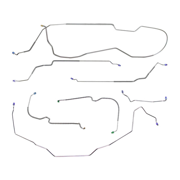 1967 Buick LeSabre Power Drum Brake Line Kit 7pc, OE Steel