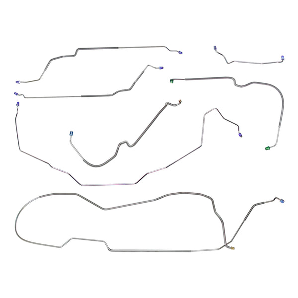 1968 Buick LeSabre Power Drum Brake Line Kit 7pc, OE Steel