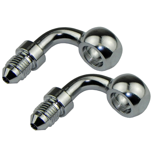 3AN Banjos, Pair, 7/16" Hole w/ Male 3AN, 90 Degree Angle