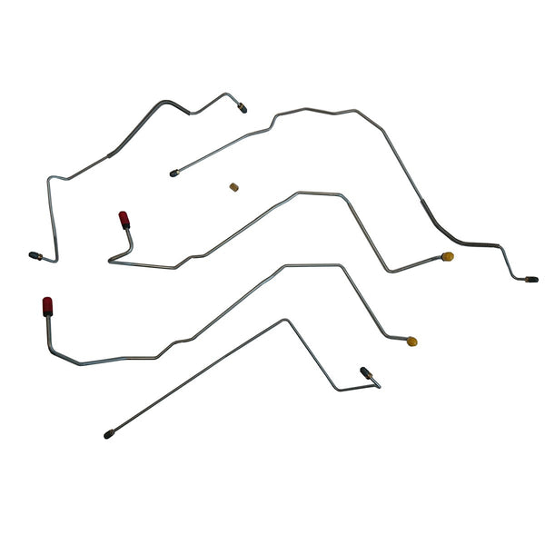 2000-03 Buick LeSabre, Four Wheel Disc w/ ABS, Front Brake Line Kit, 5pc, OE Steel