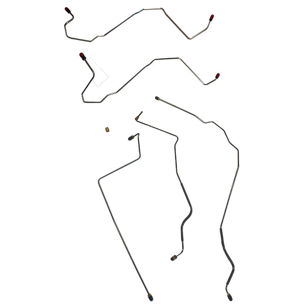 2004-05 Buick LeSabre, Four Wheel Disc w/ ABS, Front Disc Brake Line Kit, 5pc, OE Steel