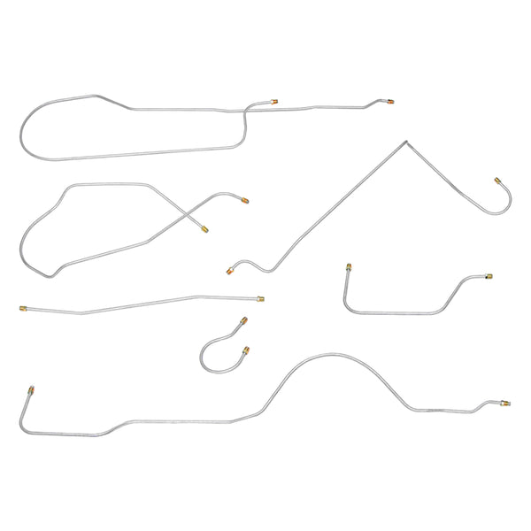 1956 Buick Super/Roadmaster 127" WB Manual Drum Complete Brake Line Kit 8pc, OE steel