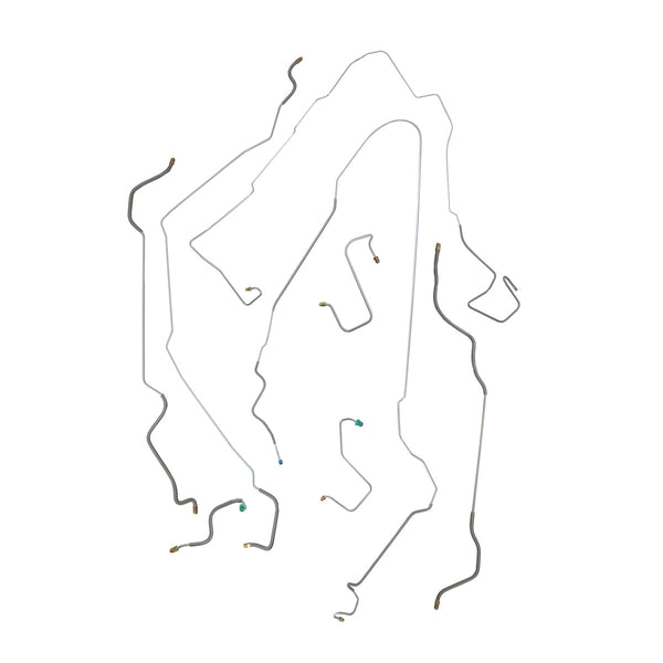 1970 Buick Electra Power Drum Brake Line Kit 7 pc, OE Steel