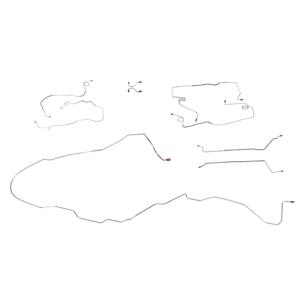 1991-94 Buick Roadmaster Four-Door (Only) Power Disc w/ Rear Drum Complete Brake Line Kit 9pc, OE Steel