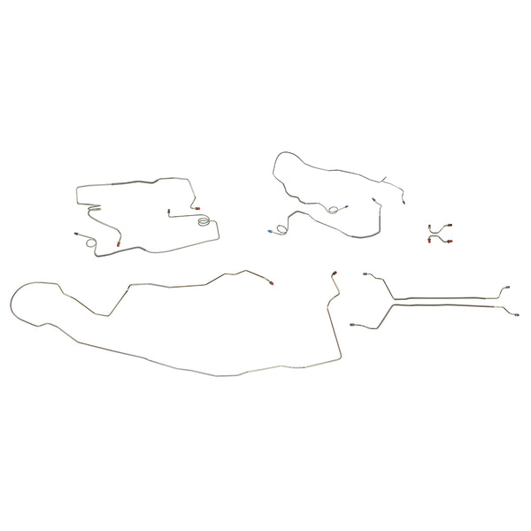 1991-94 Buick Roadmaster Wagon (Only) Power Disc w/ Rear Drum Complete Brake Line Kit 9pc, OE Steel