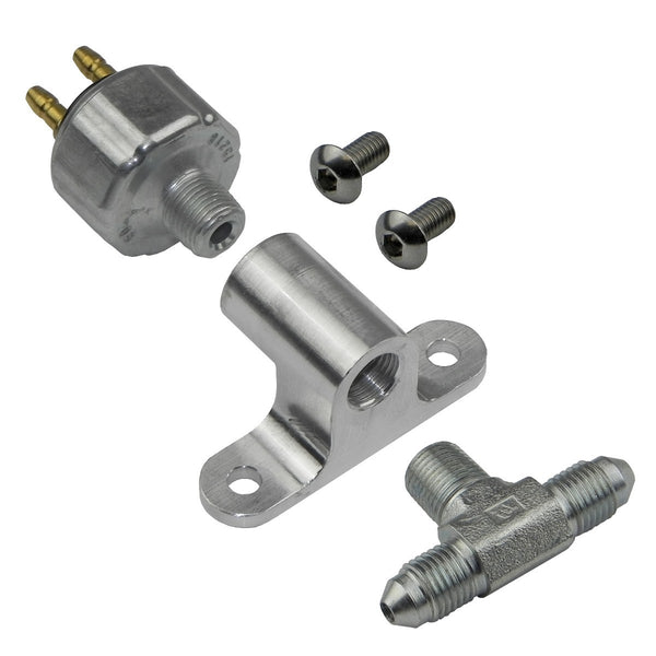 Brake Light Switch with Billet Mounting Bracket & -3AN Tee, 5pc