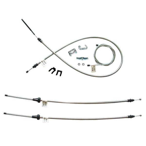 1963-65 A-Body Dodge Complete Parking Brake Cable Kit, OE Steel