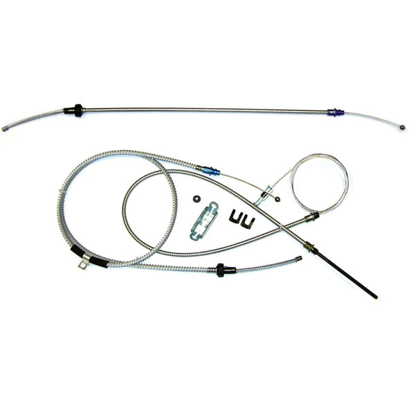 1967-74 Mopar A-Body Complete Parking Brake Cable Kit Without Intermediate OE Steel