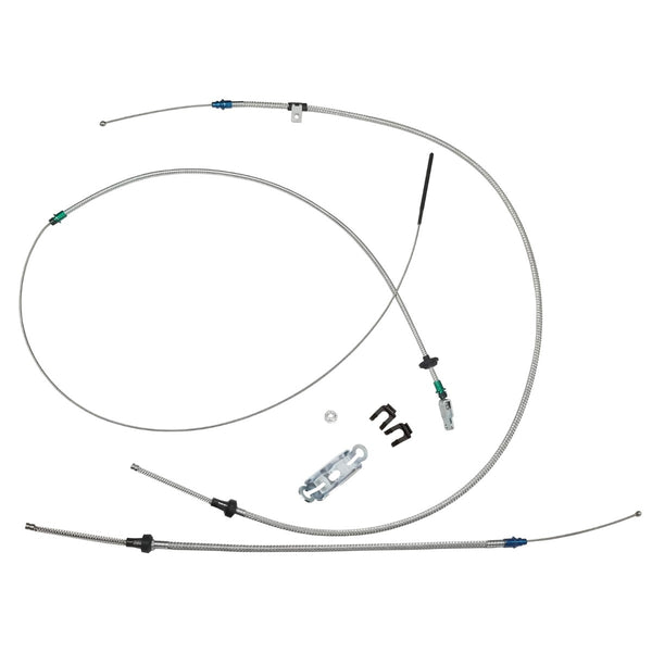 1966-70 B-Body Mopar Complete Parking Brake Cable Kit, OE Steel