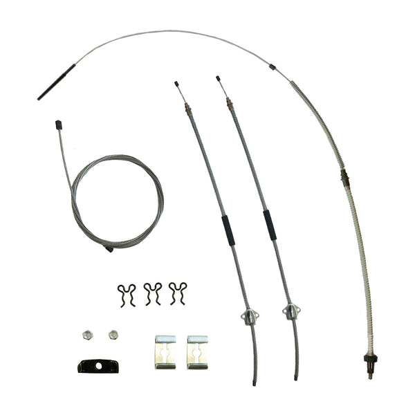 1965-66 Pontiac Grand Prix/Catalina Entire Parking Brake Cable Kit, OE Steel
