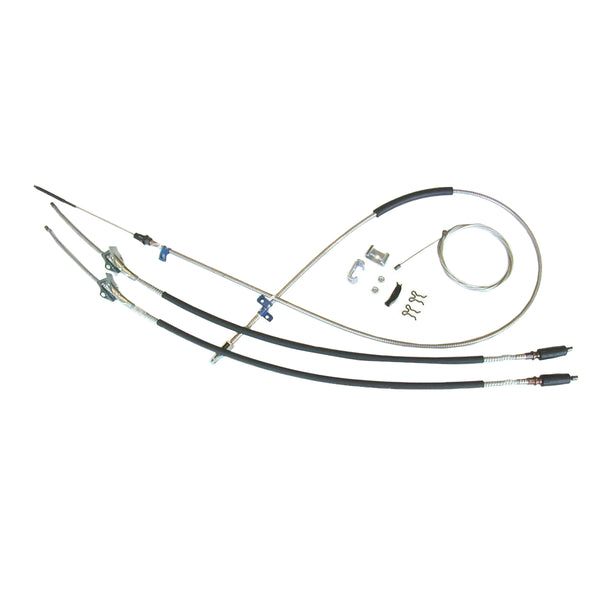 1969-70 Pontiac Catalina Complete Parking Brake Cable Kit - Rear Cables Snap In, OE Steel
