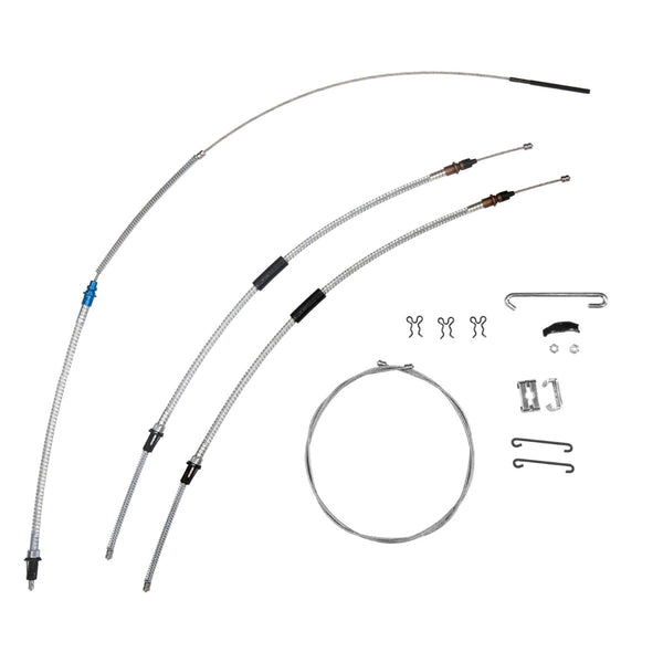 1967 Chevrolet Chevelle El Camino T-400 Transmission Complete Parking Brake Cable Kit OE Steel